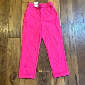 NWT- Pink Crewcut Linen Pants- Size 7